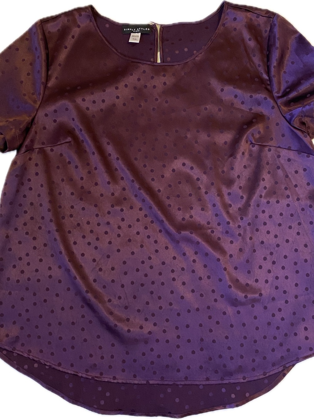 Simply Styled Purple Dot Short Sleeve Blouse